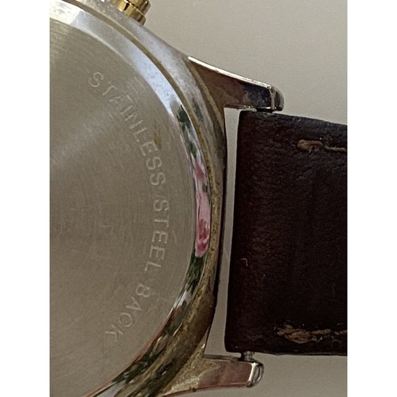 Regency Men's Brown Leather Stainless Steel Water Resistant Quartz Battery Watch - Picture 12 of 16